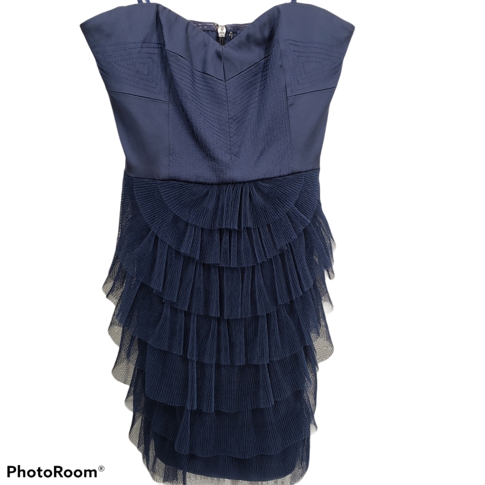 BCBGMaxAzria Navy Strapless Cocktail Dress
